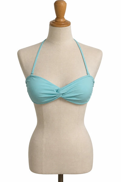 Haut de maillot de bain bleu ciel torsadé Ardène Swim