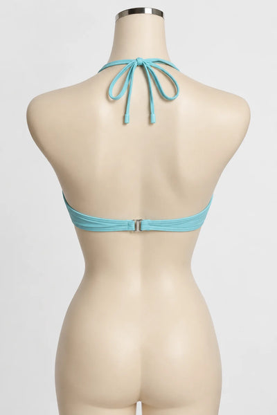 Haut de maillot de bain bleu ciel torsadé Ardène Swim