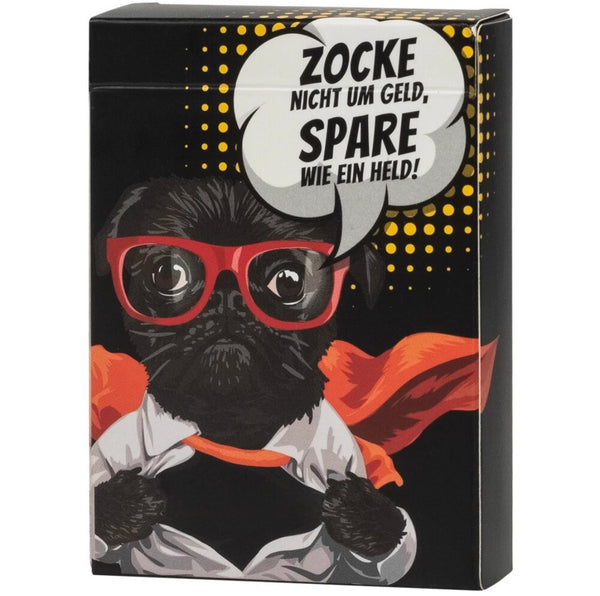 Jeux de Cartes Classique Noir Chien Bulldog (Resistant a l'eau et aux taches)