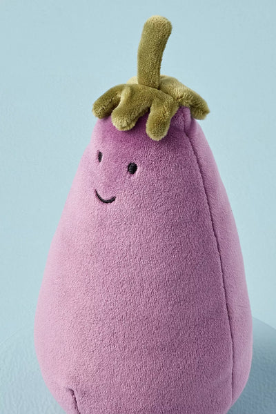 Jouet peluche aubergine pour chien avec couineur - 19 cm