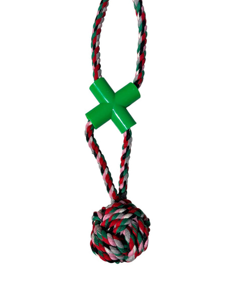 Jouet pour chien – corde tressée avec nœud et croix – 41 cm JK Animals
