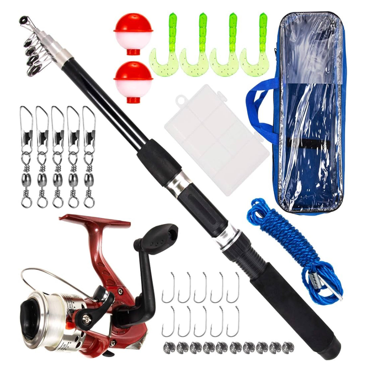 Kit de pêche complet Gone Fishing X – Canne télescopique 2,1 m + 8 accessoires