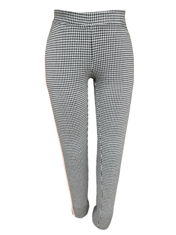 Legging fit Stooker Made for Kids Léa noir/blanc bandes roses/argentées