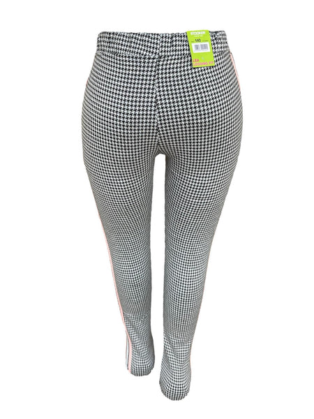 Legging fit Stooker Made for Kids Léa noir/blanc bandes roses/argentées