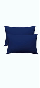 X2 taies d’oreiller bleu marine 50×70 cm – 57 fils – 100 % coton