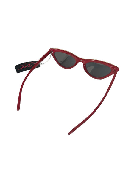 Lunettes de soleil à œil de chat rouges à verres argentés – KOST Trendy