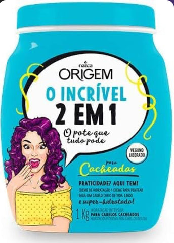 Masque Capillaire + Après Shampoing 2 en 1 + Crème Coiffante Nazca Origem 1 Kilo