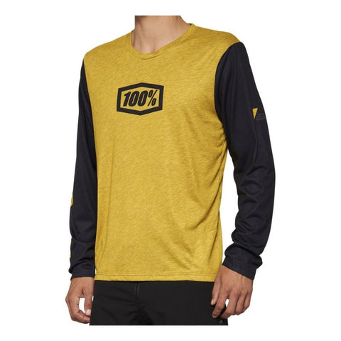 Maillot Cycliste 100 Percent Airmatic Sp22 Manches Longues Jaune/Noir