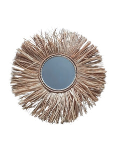 Miroir rond en paille - 20 cm