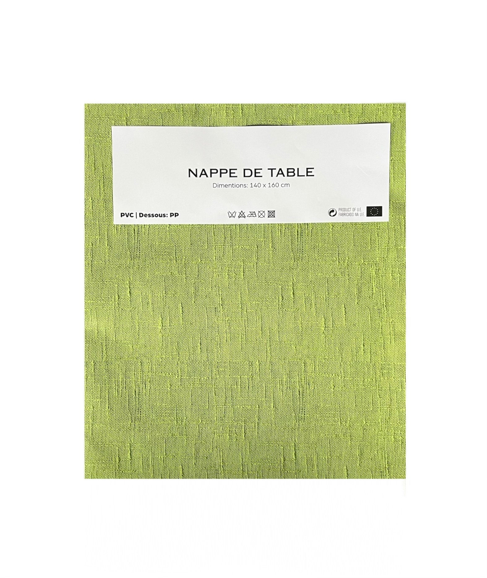 Nappe de table verte 140 x 160 cm – PVC avec dessous PP