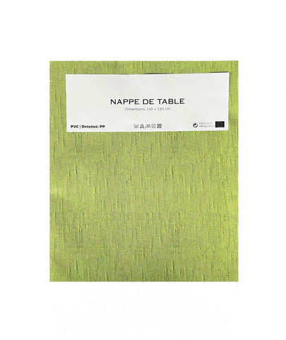 Nappe de table verte 140 x 160 cm – PVC avec dessous PP