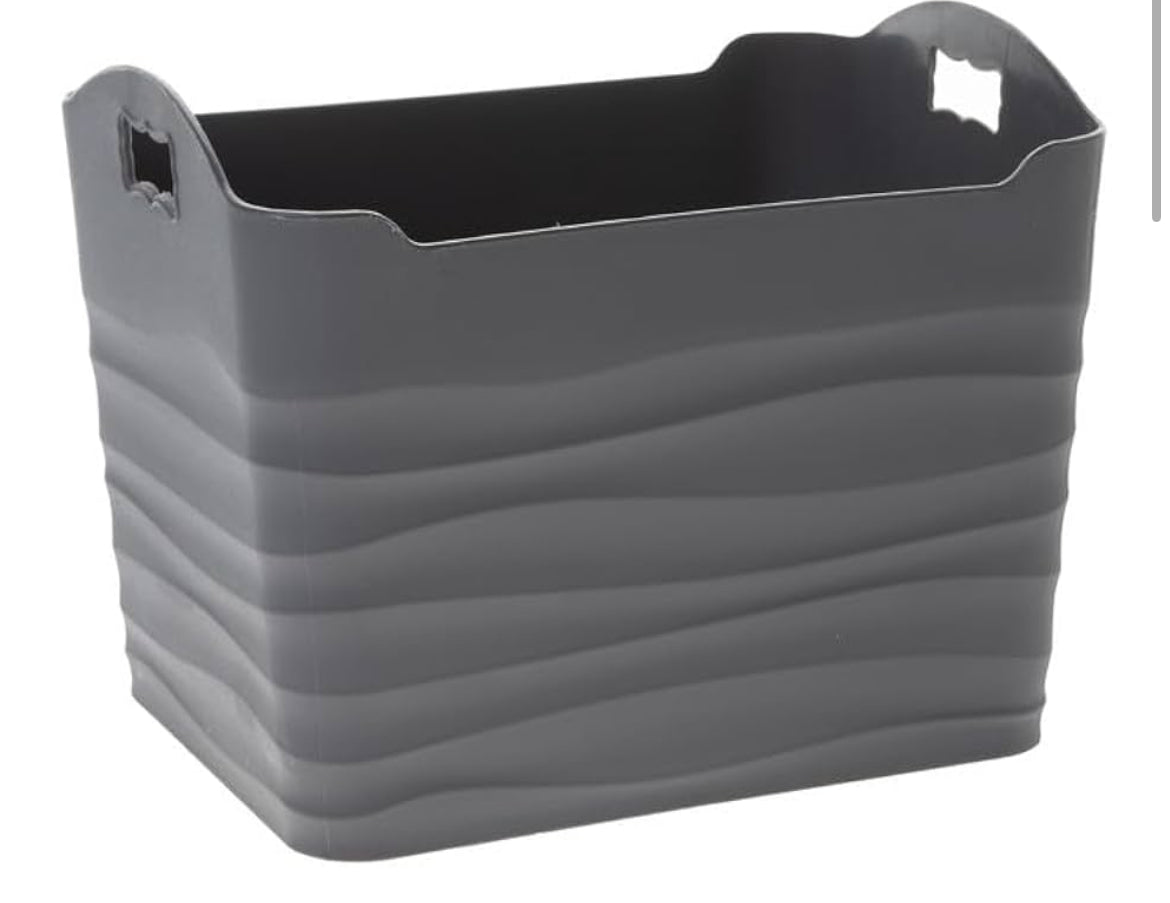 Panier de rangement EMHOUSE – effet vagues en relief 19 x 15 x 14 cm
