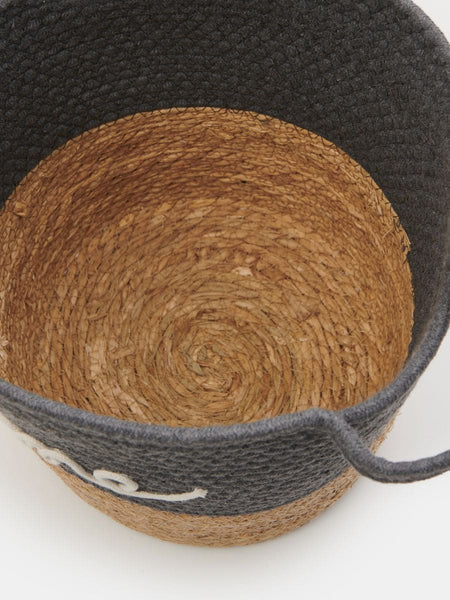 Panier de rangement “Home” gris et beige - 27 x 29 cm