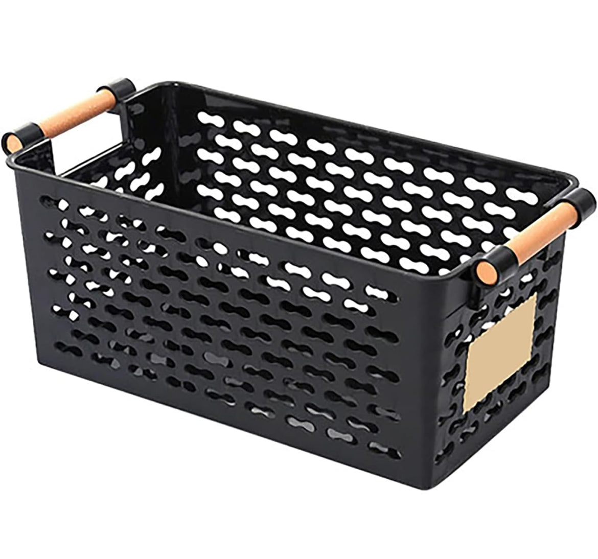 Panier de rangement noir en plastique Marmoday creux cuisine, maison et bureau 12x15x25 cm