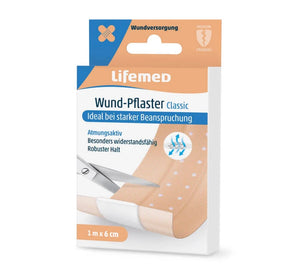 Pansement à découper LifeMed Classique  1 m×6 cm – Beige  Respirant et résistant