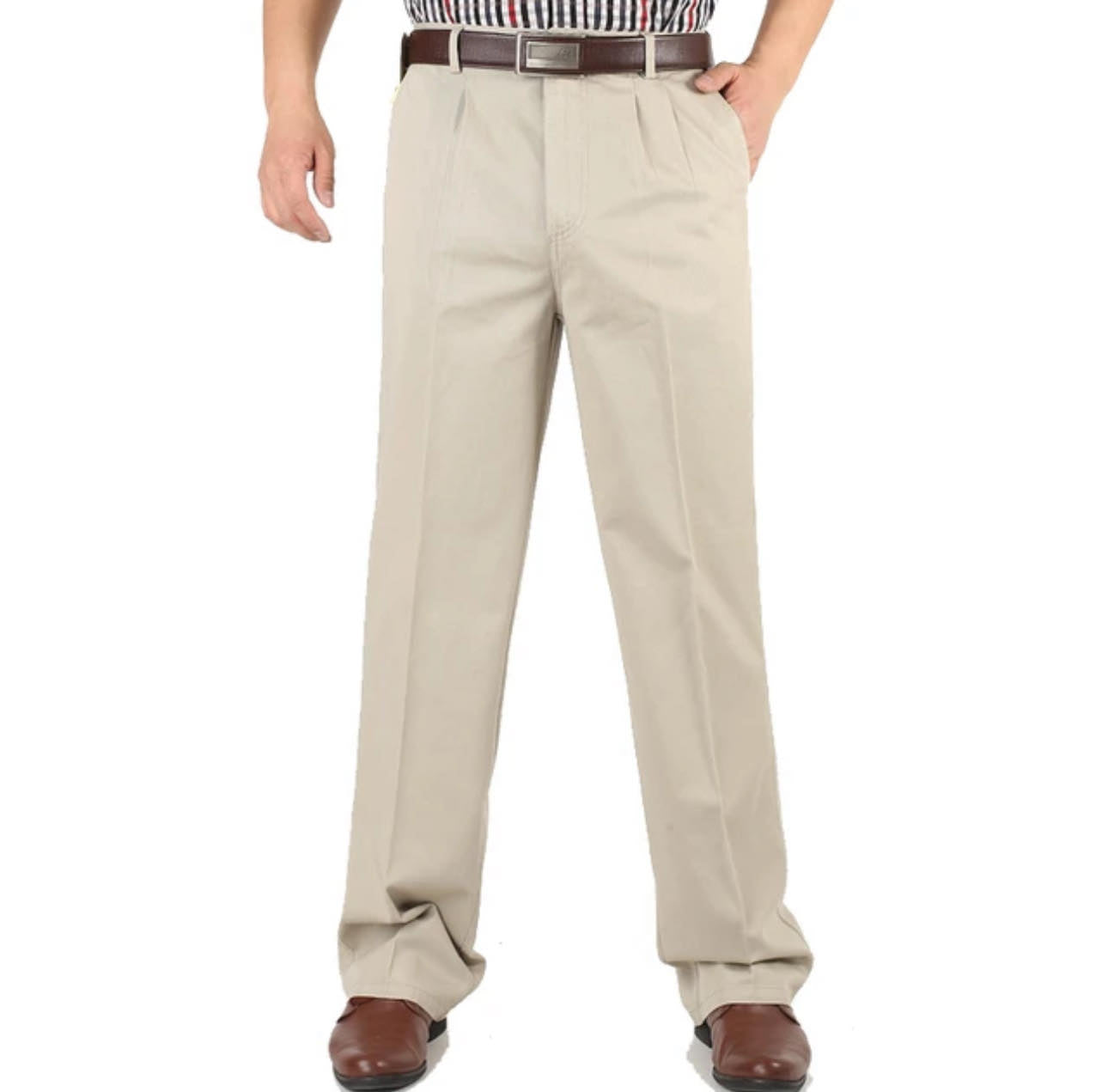 Pantalon Habillé Beige Homme