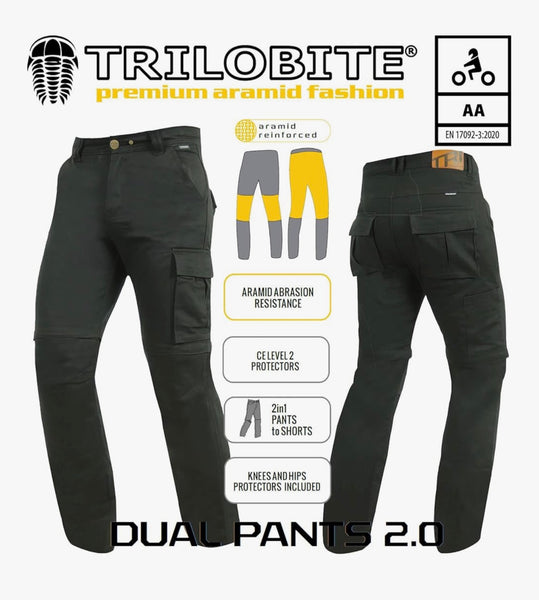 Pantalon moto Trilobite Dual Pants 2.0 textile noir homme