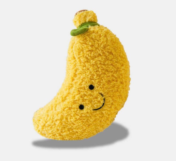 Peluche Banane Souriante Jaune 100% polyester - 26 cm