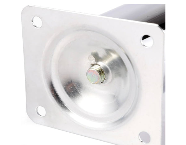 Pied de meuble en chrome – Hauteur 12 cm Base ronde Ø 7,7 cm Fixation 5 x 4,1 cm