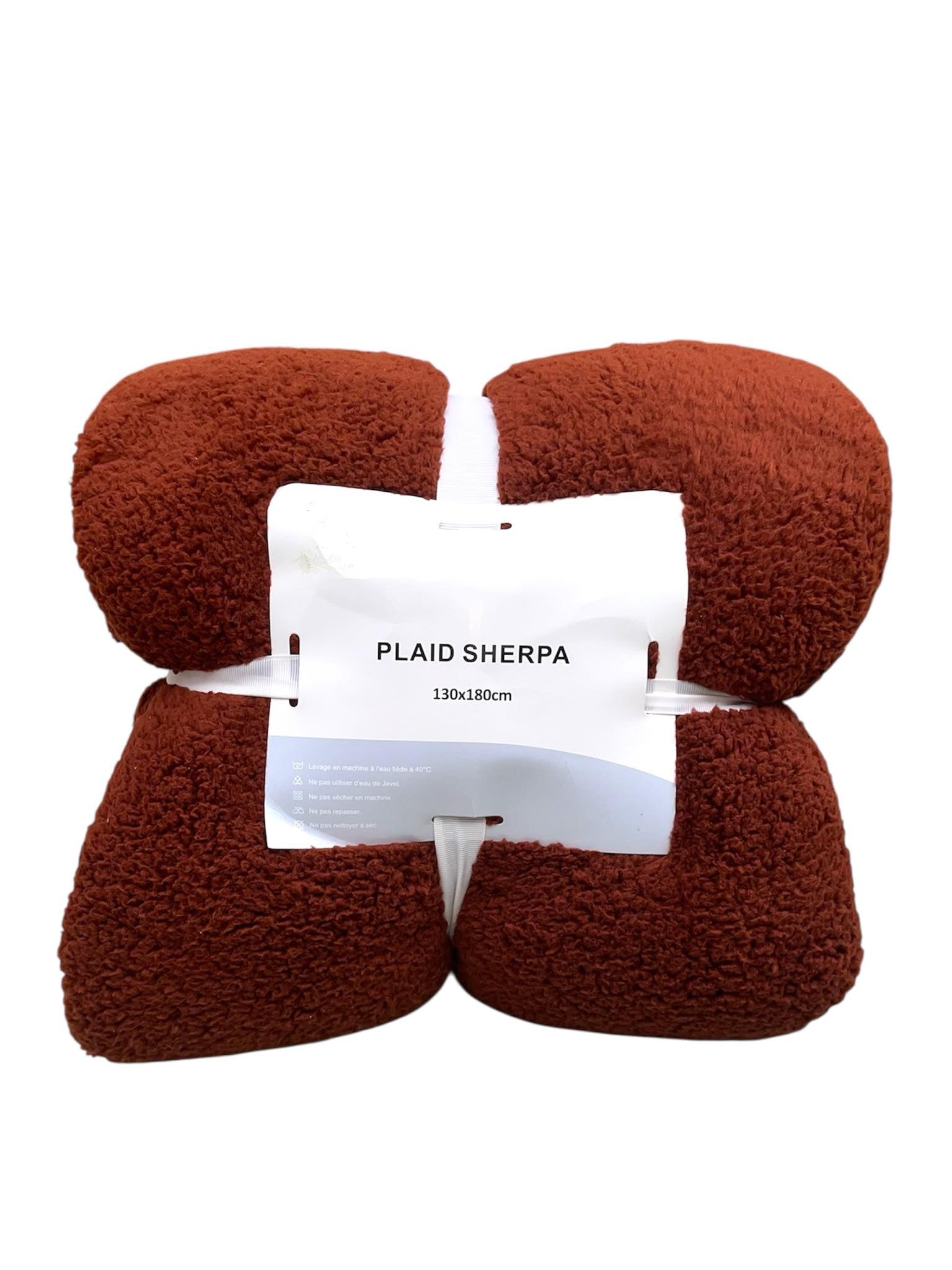 Plaid sherpa marron 130×180 cm