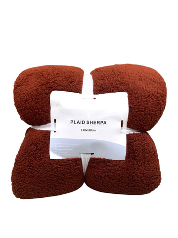 Plaid sherpa marron 130×180 cm