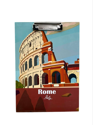 Planche à pince clipboard rigide – Rome Italie – 32,5 x 22 cm