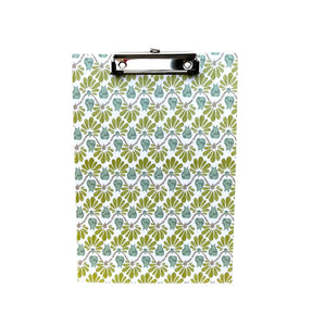 Planche à pince clipboard rigide – Motif feuillage vert 32,5 x 22 cm