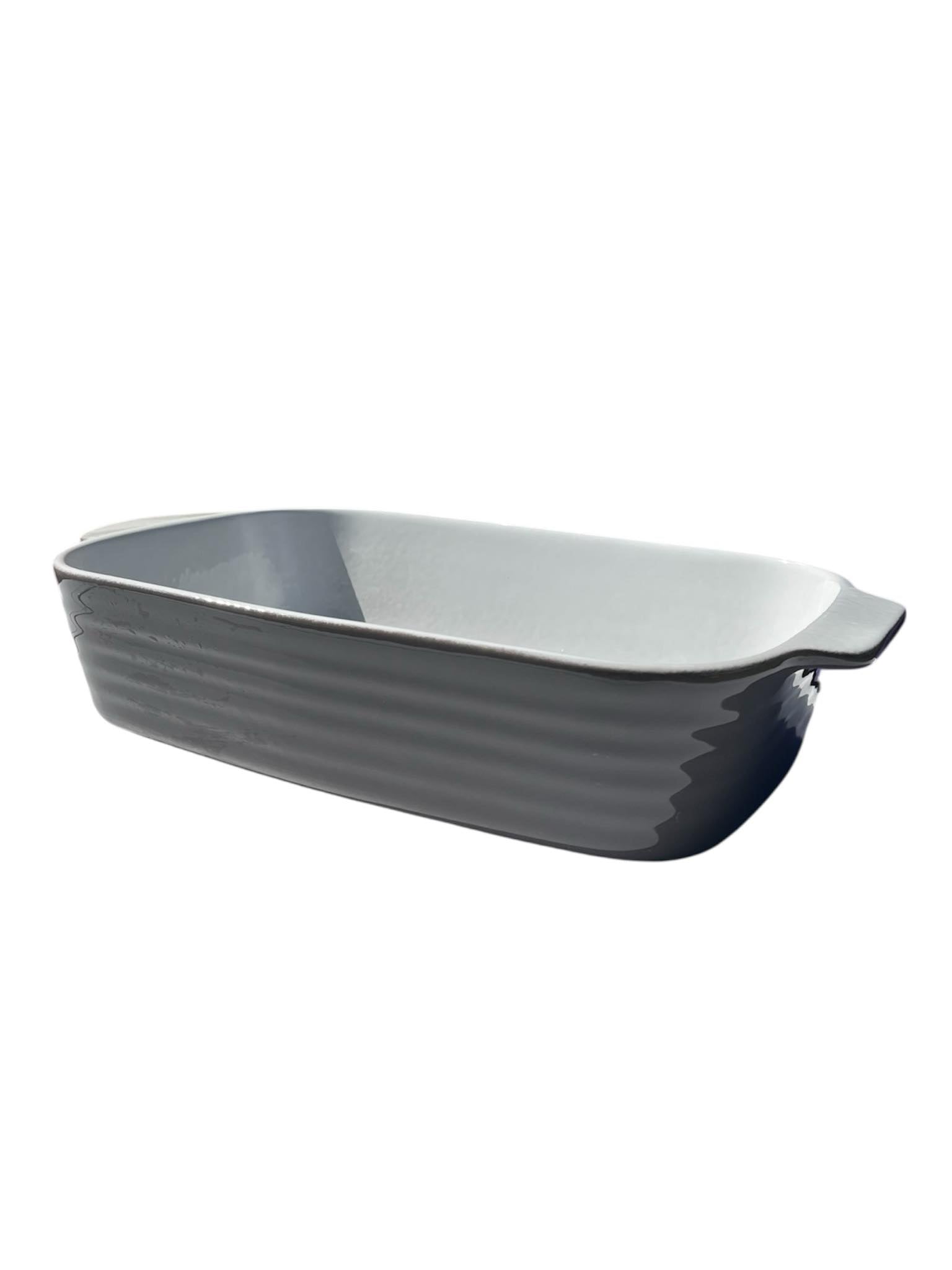 Plat de cuisson en céramique blanc et gris