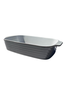 Plat de cuisson en céramique blanc et gris