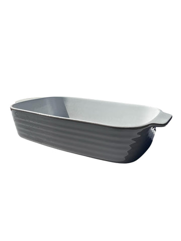 Plat de cuisson en céramique blanc et gris