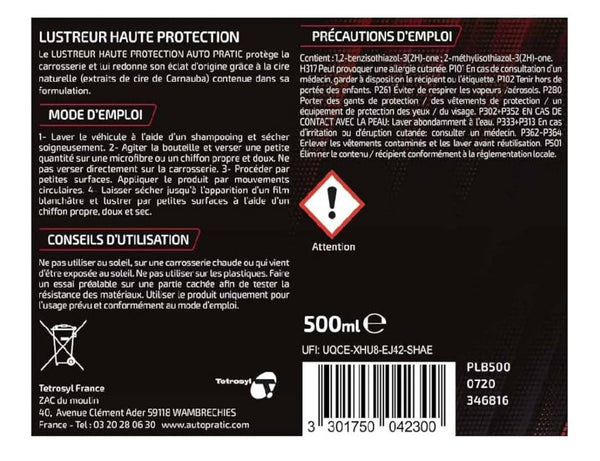 Polish voiture Haute Protection Auto Pratic – 500 ml
