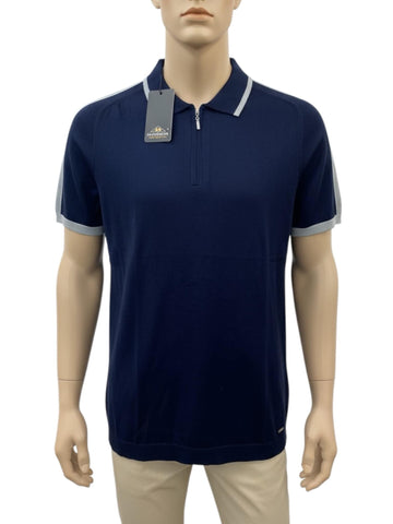 Polo Macidman Exclusive bleu marine et gris homme