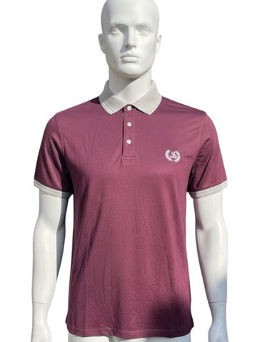 Polo Macidman bordeaux et gris homme