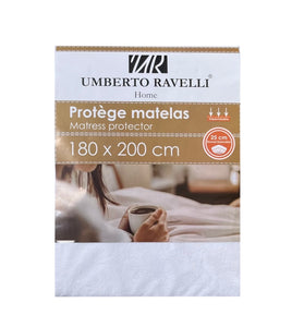Protège-matelas Umberto Ravelli 180×200 cm +25 cm – Imperméable et extensible