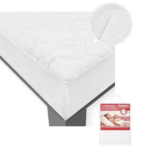 Protège-matelas réversible Dosantex 90×190/200 cm +25 cm– Tissu éponge matelassé