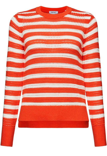Pull Esprit orange et blanc femme