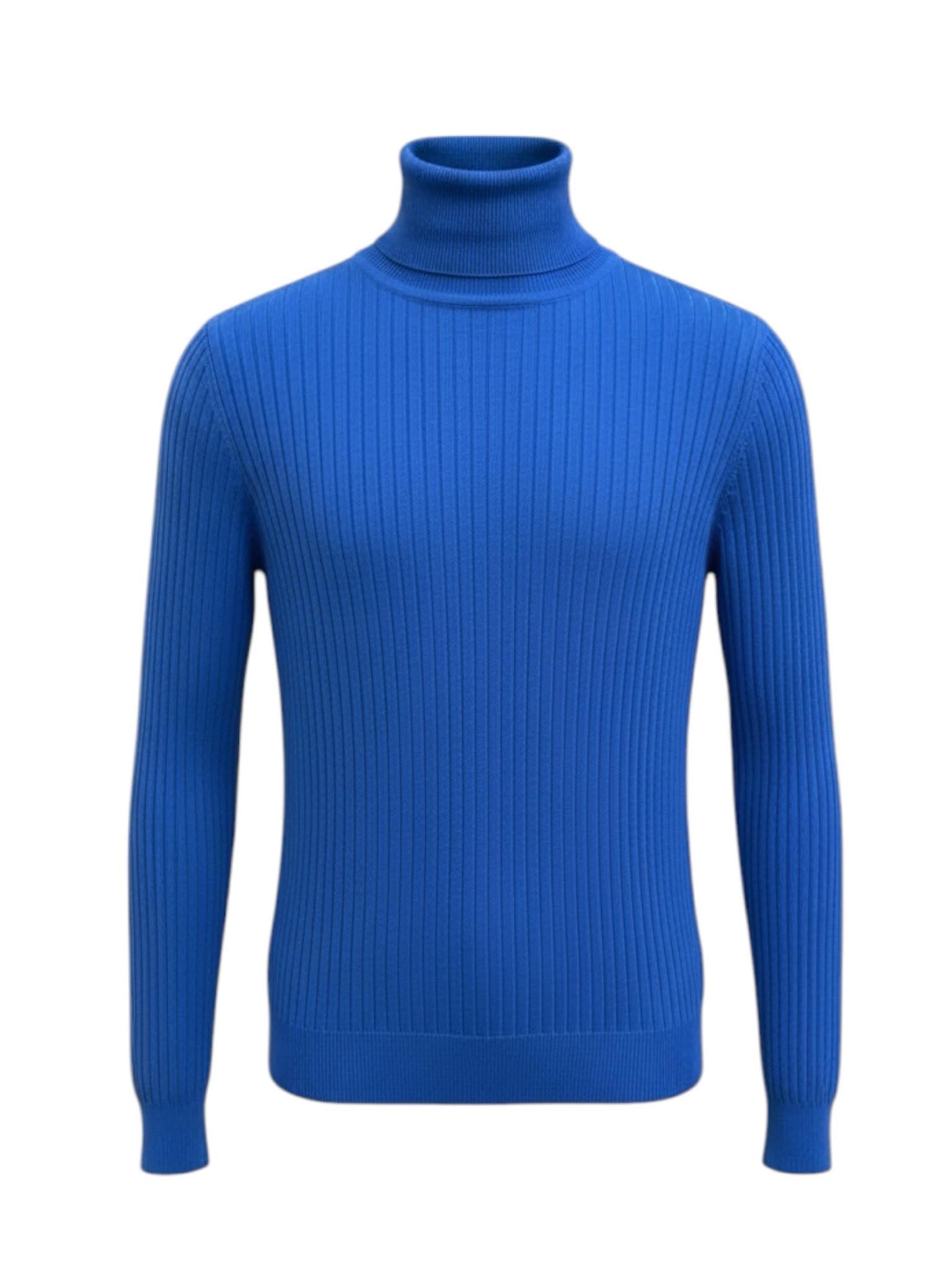 Pull col roulé Macidman bleu homme