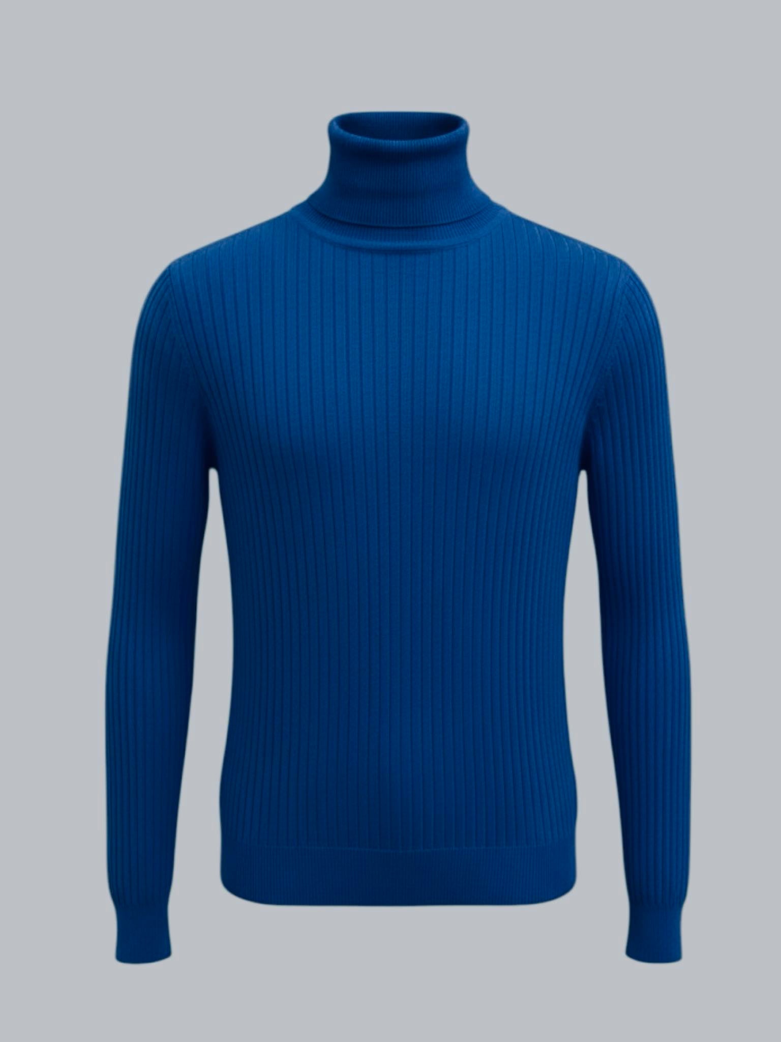 Pull col roulé Macidman bleu homme