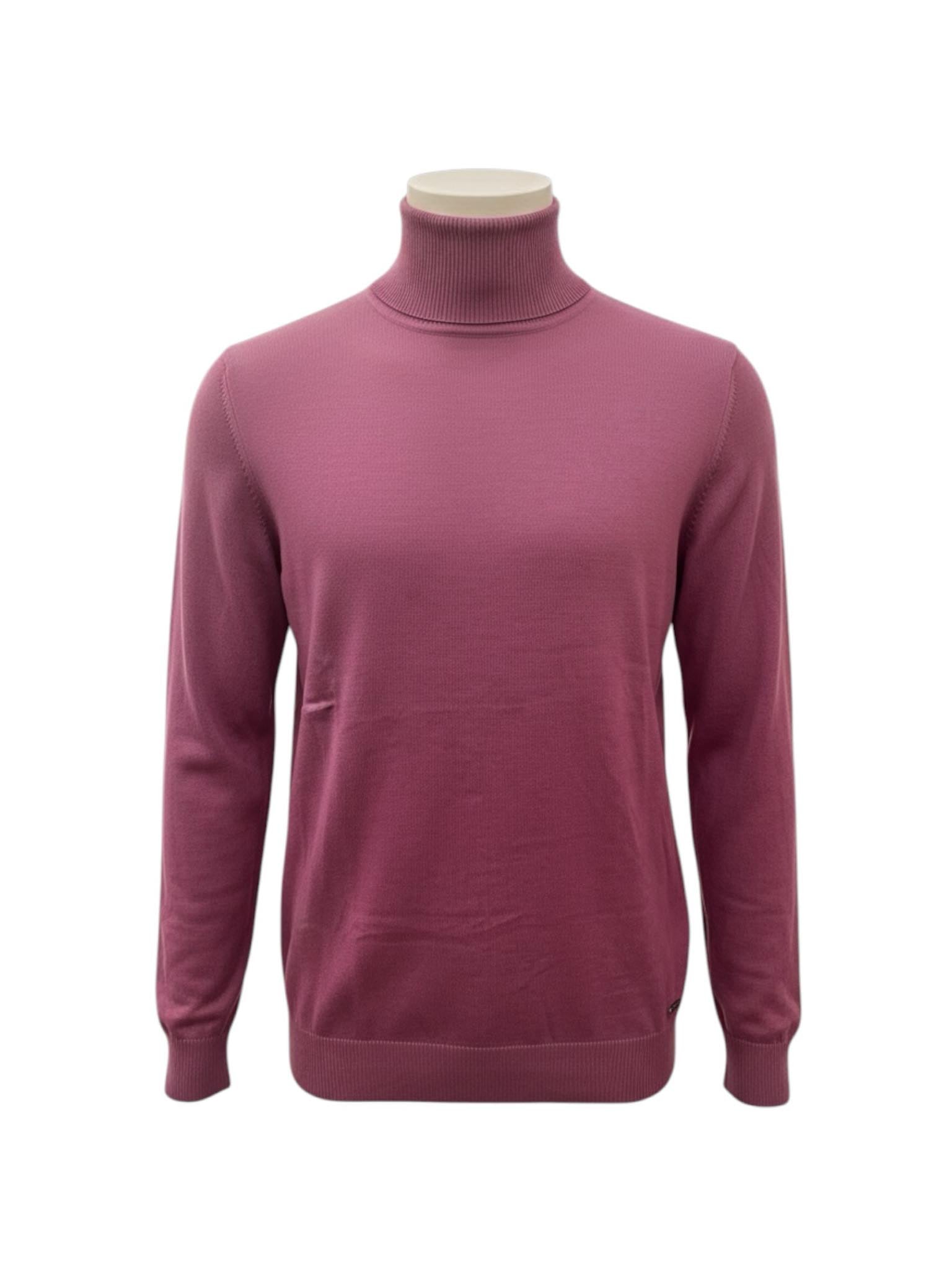 Pull col roulé Macidman terracotta homme
