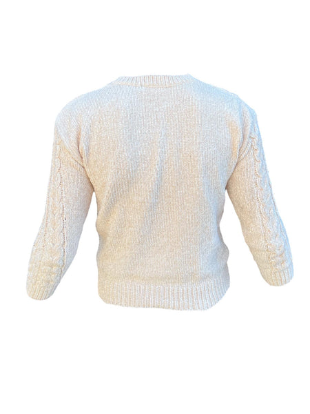 Pull en laine Poof Girl beige enfant