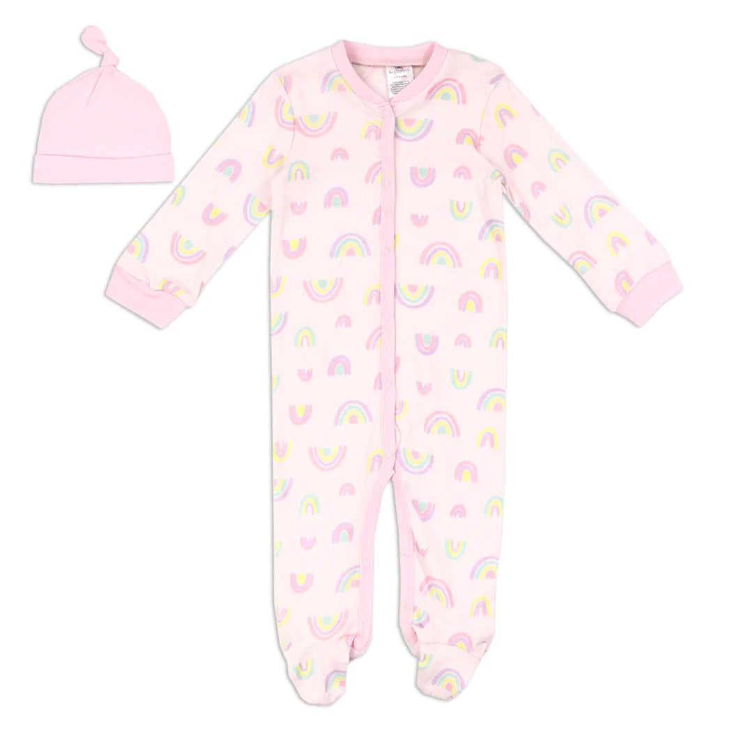 Pyjama + bonnet Little Beginnings bébé – arc-en-ciel