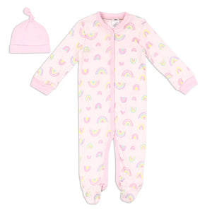 Pyjama + bonnet Little Beginnings bébé – arc-en-ciel