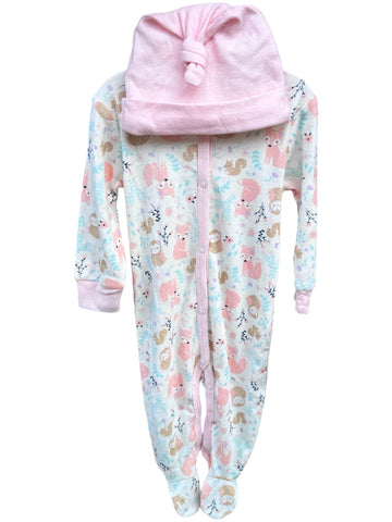 Pyjama + bonnet Little Beginnings bébé – motif nature