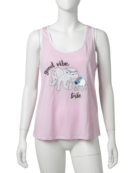 Pyjama débardeur + short motif éléphant Pi Couture femme