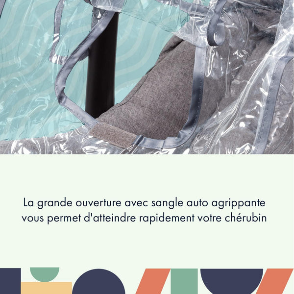 Babify - Couverture Protection contre la pluie siège auto avec fenêtre avant et ventilation