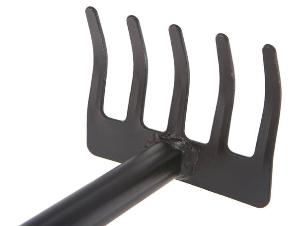 Râteau à main 28 cm – Orange et noir – Pique 7 cm