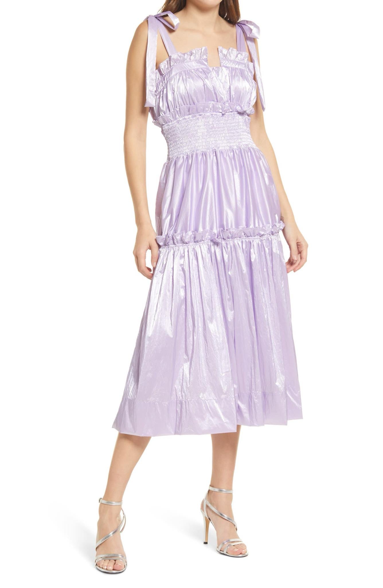 Robe Amylynn bretelles lila femme