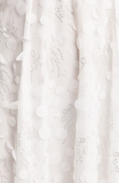 Robe midi Amylynn blanc dos nu à sequins