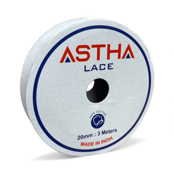Ruban Dentelle Astha 100% Coton Blanc