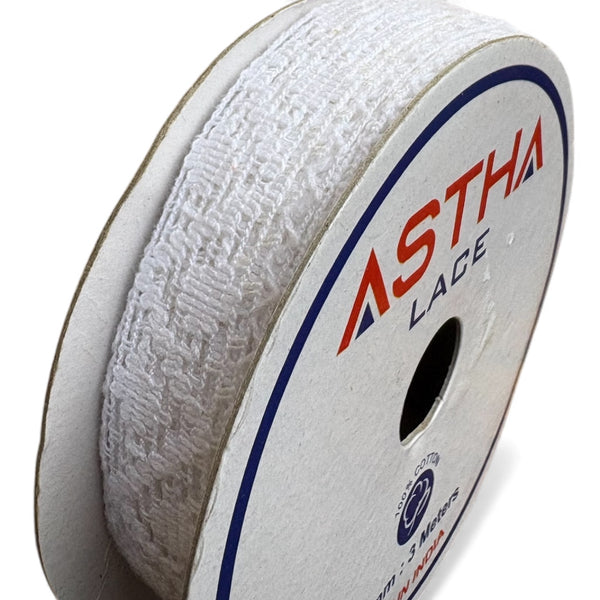 Ruban Dentelle Astha 100% Coton Blanc